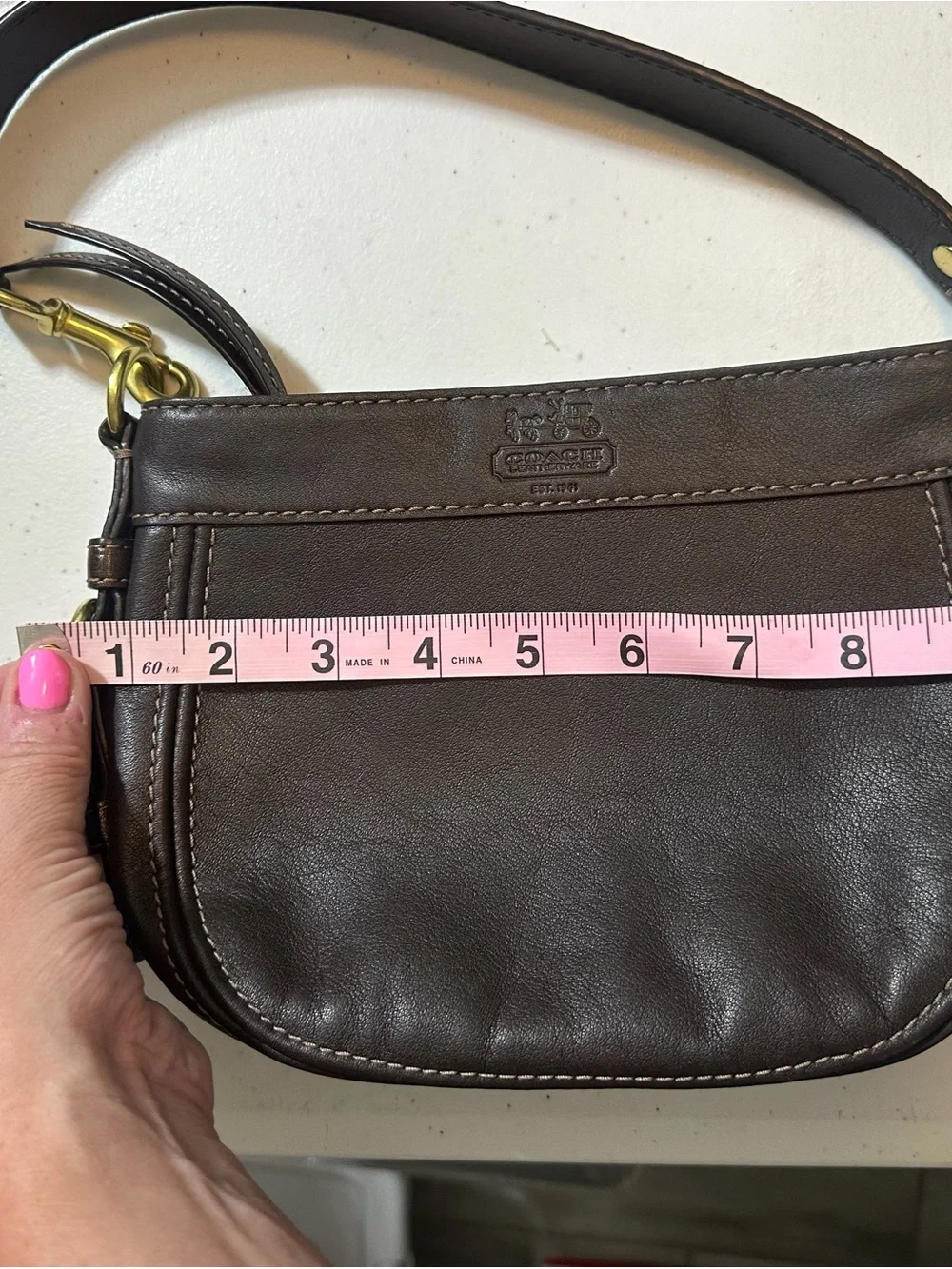 COACH Zoe Y2K Vintage Small Mini Hobo Shoulder Bag Purse Brown Leather